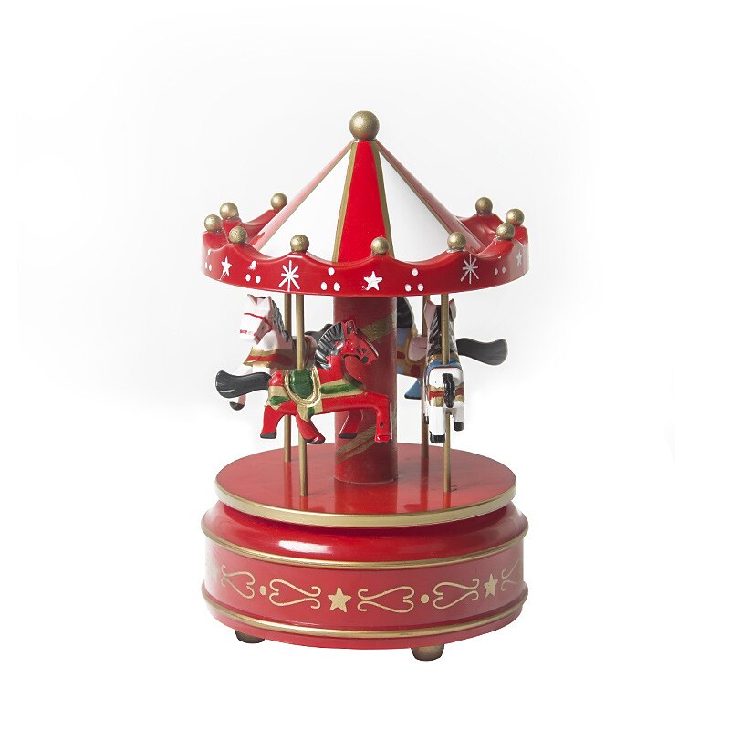 Christmas Gift Carousel Wooden Music Box Birthday Gift Children'S Home Creative Decoration2