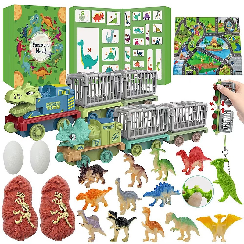 Christmas Advent Calendar Blind Box,Christmas Countdown Dinosaur Blind Box Comes to Calendar DIY Tyrannosaurus Rex Dinosaur Toy Set for Christmas Gifts4