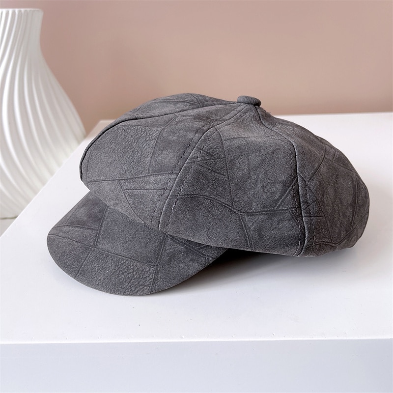 Women Simplicity Fashion Solid Color Outdoor Beret Caps Girls Autumn Winer Hats Octagonal Newsboy Hat3
