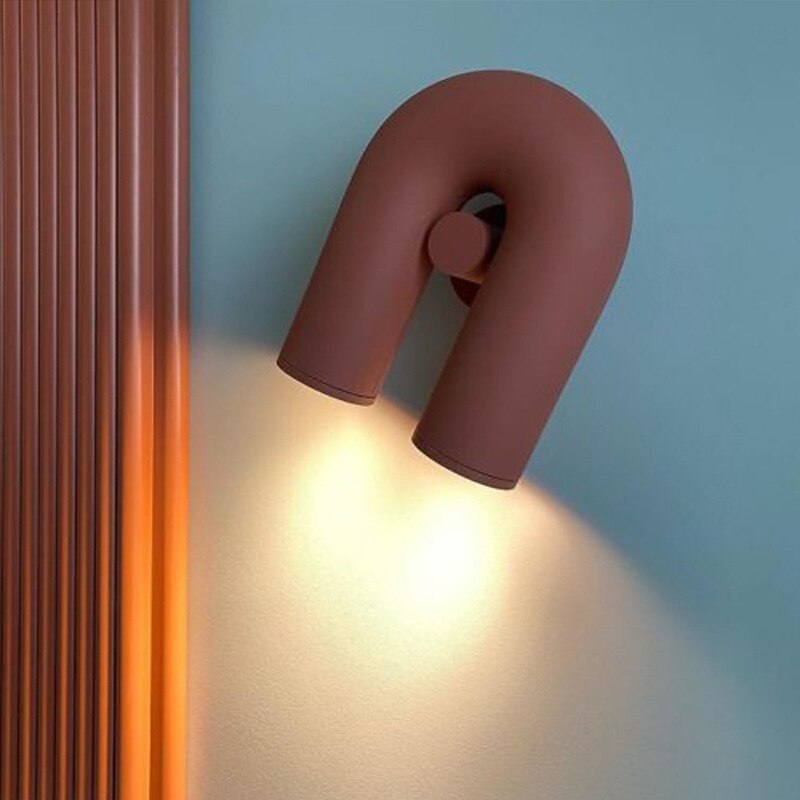 Lightinthebox Cirkus Decorative Wall Mounted Lamp Indoor Elegant Nordic Style Iron and ABS Modern U Shape Wall Light Double Light Source 3 Color Light for Corridor 110-240V