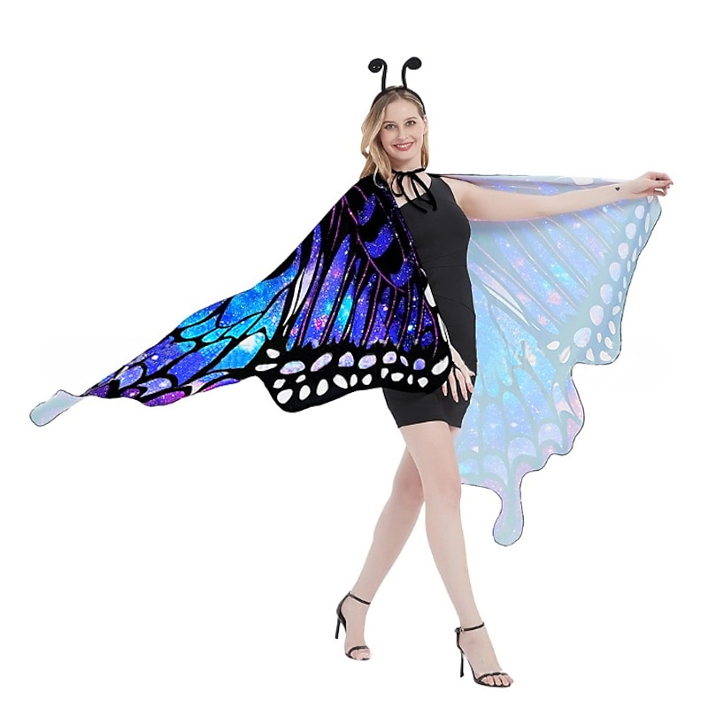 Butterfly Halloween Wings Mask Headband Carnival Costume Rainbow Funny Costume Adults' Women's Halloween Carnival Mardi Gras Party Pride Parade Pride Month Easy Halloween Costumes Dress Up4