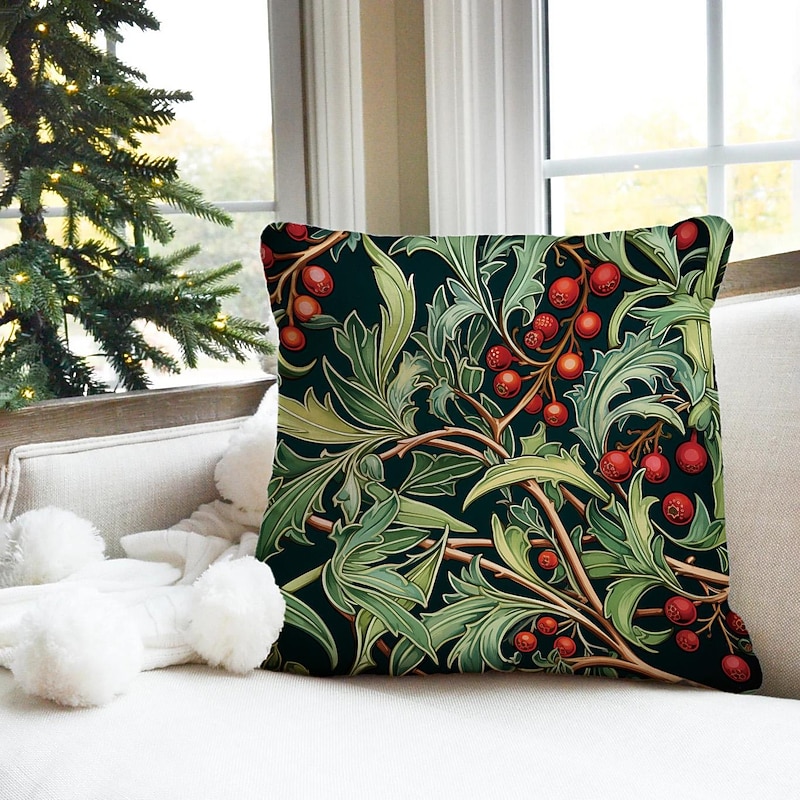 Holly Double Side Pillow Cover 1PC Soft Decorative Square Cushion Case Pillowcase for Bedroom Livingroom Sofa Couch Chair4