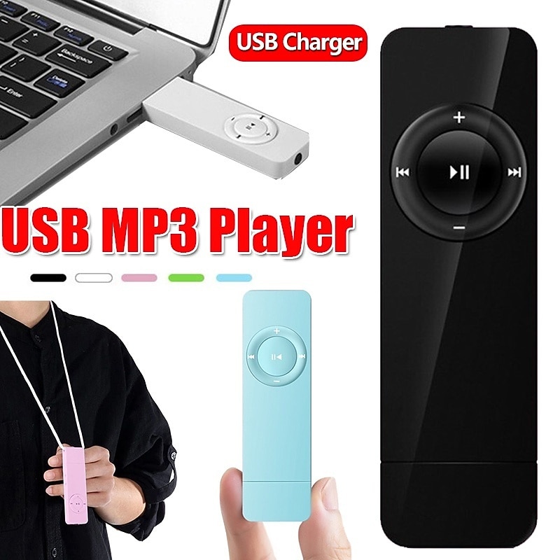 Digital MP3 Player Portable USB Rechargable Media Sound MP3 Music Player with Lanyard for Student Valentine's Day Gifts2