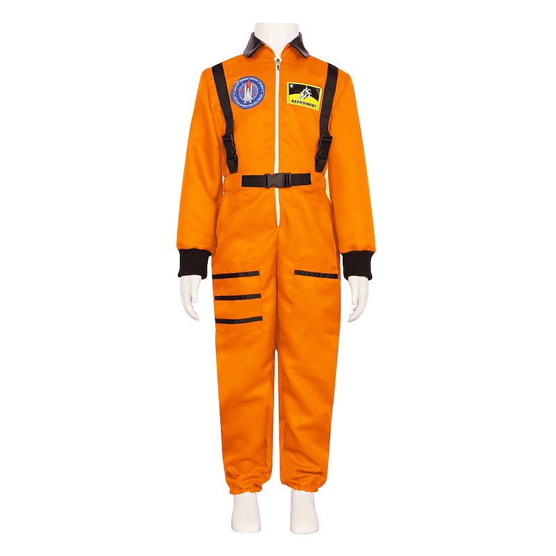 Astronaut Group Couple Costume Cosplay Costume Onesie Costume Jumpsuits Orange For Kings Day Halloween Carnival Adults Kids Unisex4