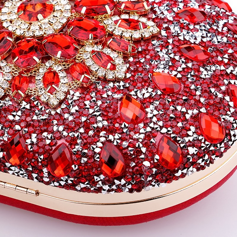 Women's Luxury Blue Crystal Evening Clutch – Rhinestone Handbag with Handle for Weddings, Parties, and Formal Events3