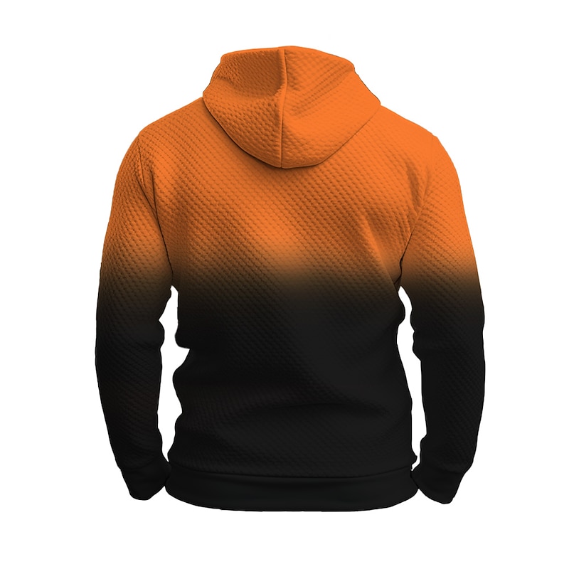 Men's Pumpkin Graphic Prints Hoodie Hoodies Waffle Hoodie Daily Classic Long Sleeve Hooded Halloween Holiday Going out Black Yellow Print Spring &  Fall Designer3