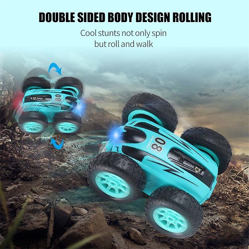 2.4g Double-Sided Tumbling Stunt Car High-Speed 360 Rotating Remote Control Car Children's Boys Electric Toy3