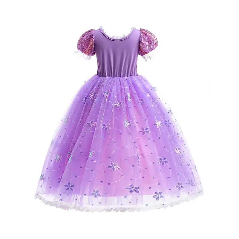 Rapunzel Fairytale Princess Sofia Flower Girl Dress Theme Party Costume Tulle Dresses Cosplay Movie Cosplay for Girls' Kid's Carnival Masquerade Wedding Wedding Guest3