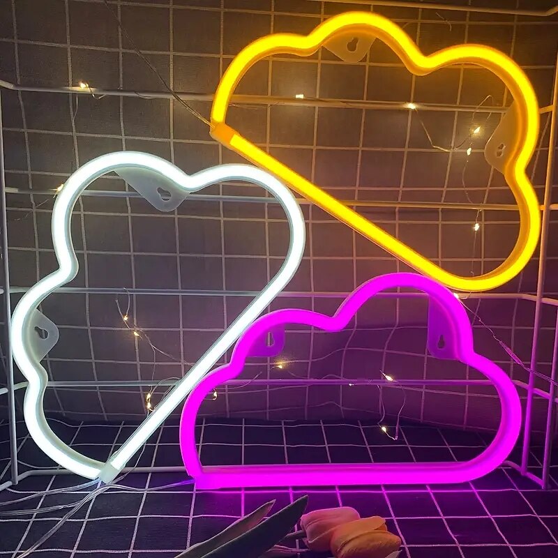 Cloud Neon Signs LED Cloud Neon Light For Wall Decor USB Powered Cloud Sign Shaped Decoration Wall Lights For Bedroom Aesthetic Teen Room Christmas Birthday Wedding Party4