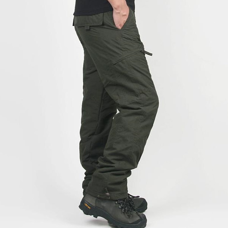 Men's Cargo Pants Cargo Trousers Combat Trousers Winter Pants Pocket Plain Comfort Breathable Outdoor Daily Going out Fashion Casual Black Green3