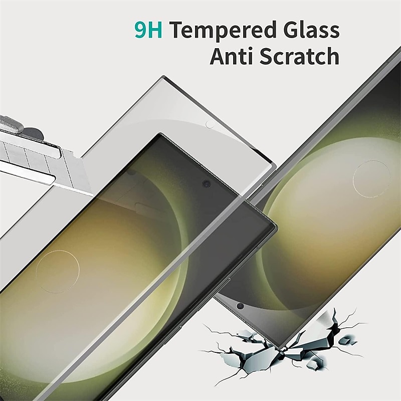 [2+2Pack] Screen Protector + Camera Lens Protector For Samsung Galaxy S25 Ultra S25 Ultra Plus S24 Ultra Plus S23 S22 S21 S20 Ultra Plus FE S10 Tempered Glass 9H Hardness Anti-Fingerprint High3