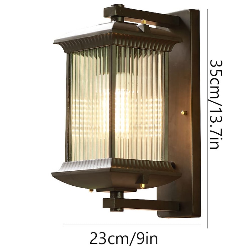 LED Wall Sconce Lighting Fixture Indoor Outdoor Lantern External Waterproof IP65 Rustproof Aluminum Glass Lantern Wall Lamp Lantern Courtyard Garden Balcony Villa Decorative Lights 110-240V2
