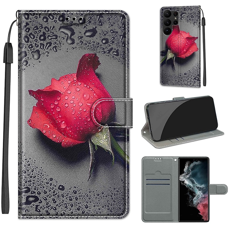 Phone Case For Samsung Galaxy S25 S24 S23 S22 S21 FE S21 Ultra Plus A54 A32 A22 Wallet Case with Stand Holder Magnetic Full Body Protective TPU PU Leather