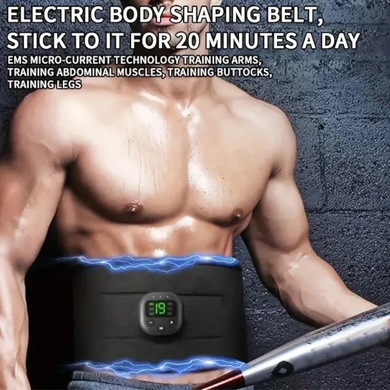 2023 New EMS Electric Abdominal Body Slimming Belt Waist Band Smart Abdomen Muscle Stimulator Abs Trainer Fitness