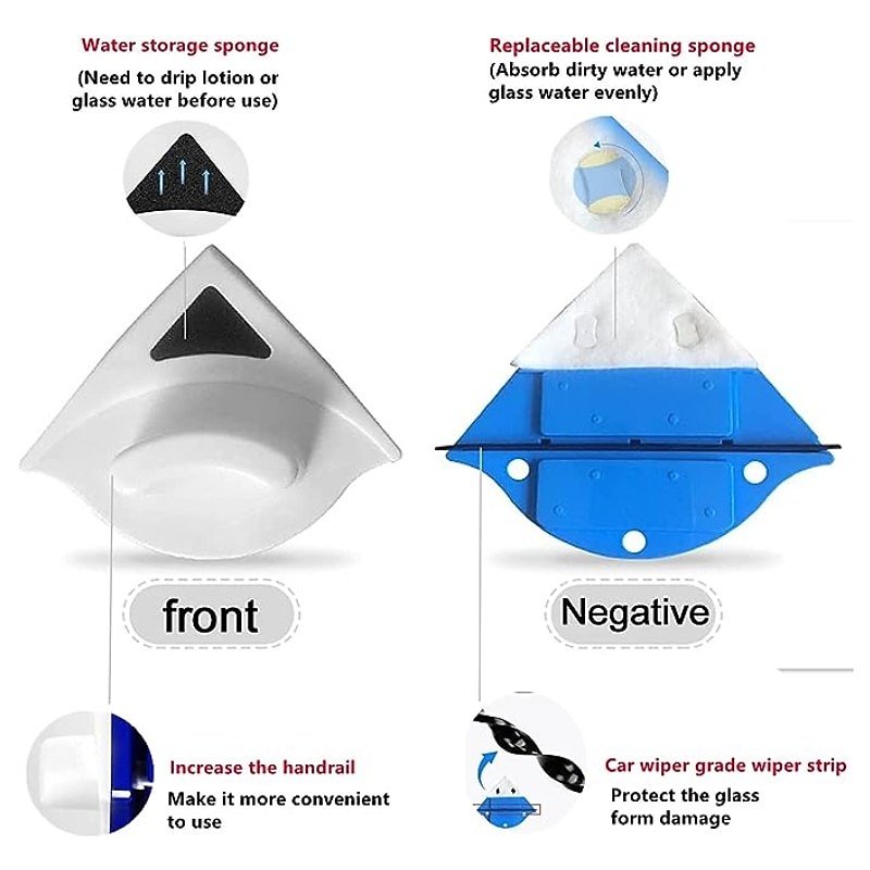 Double Side Window Cleaner Magnetic Window Glass Wiper Cleaning Tool for High-Rise Household Cleaning Cleaning Windows Thickness 3-8mm Window Cleaner Double Side Glass Wiper Adjustable Magnetic3