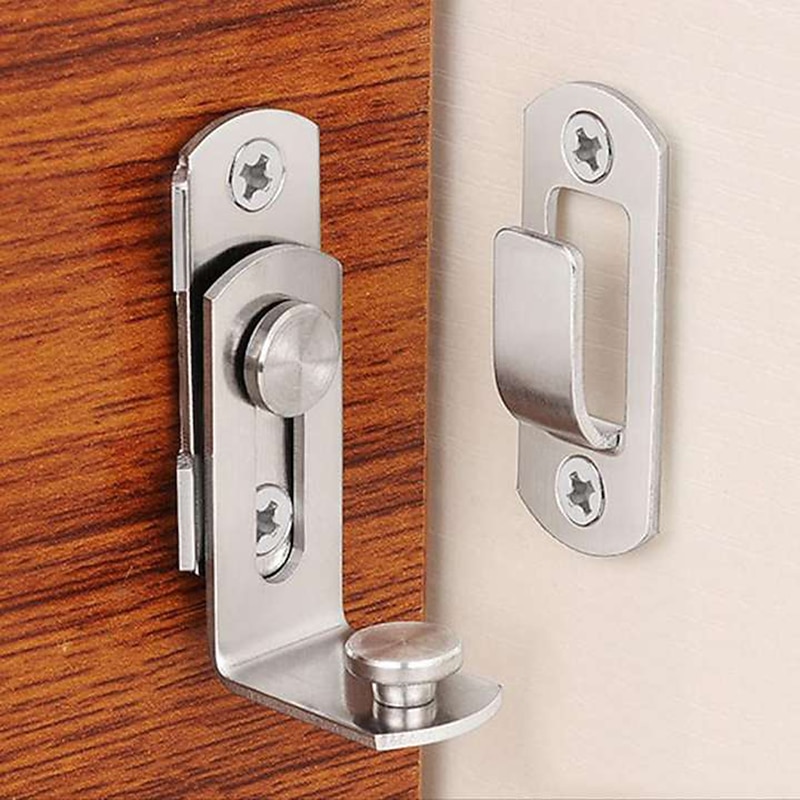 Flip Door Sliding Latch 90 Degree Stainless Steel Latch Safety Door Lock Right Angle Curved Door Buckle3