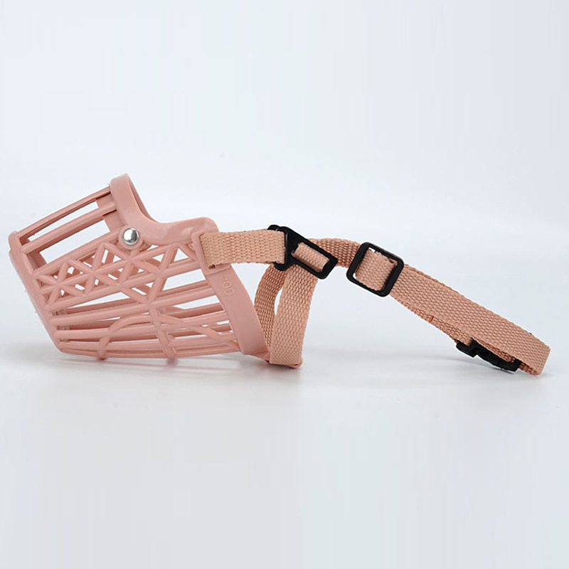 Plastic Mesh Dog Mouth Cover Adjustable Teddy Gold Hair Breathable Anti biting Anti barking Pet Mouth Cover4