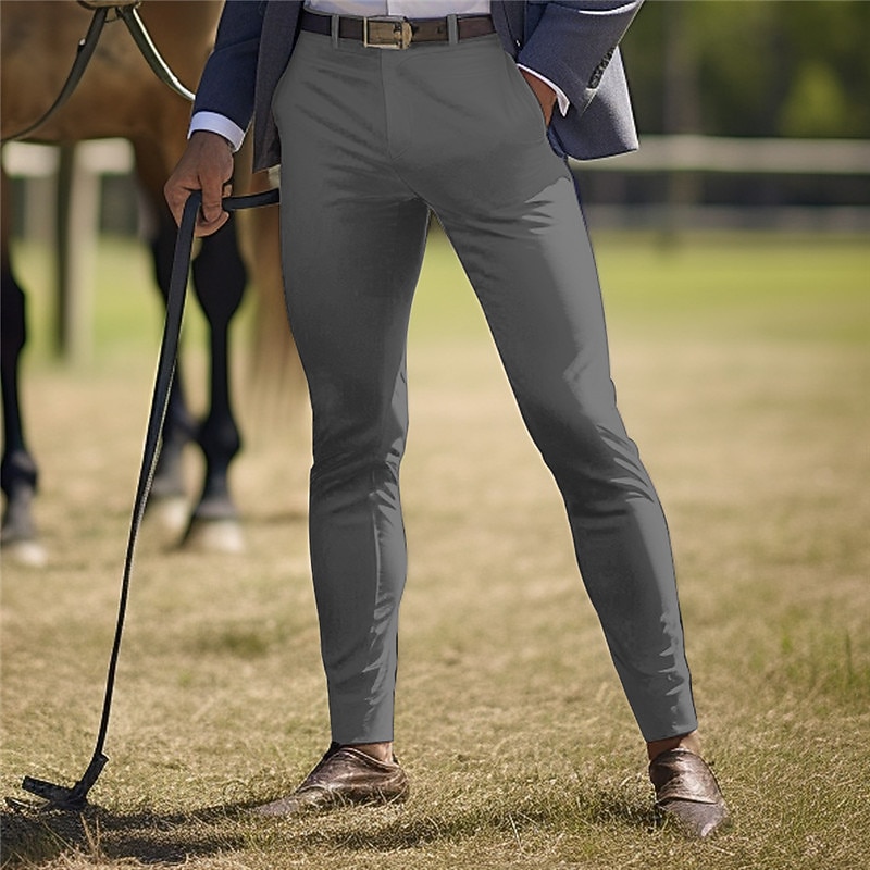 Men's Trousers Chinos Casual Pants Front Pocket Plain Comfort Business Daily Holiday Fashion Chic & Modern Black White3