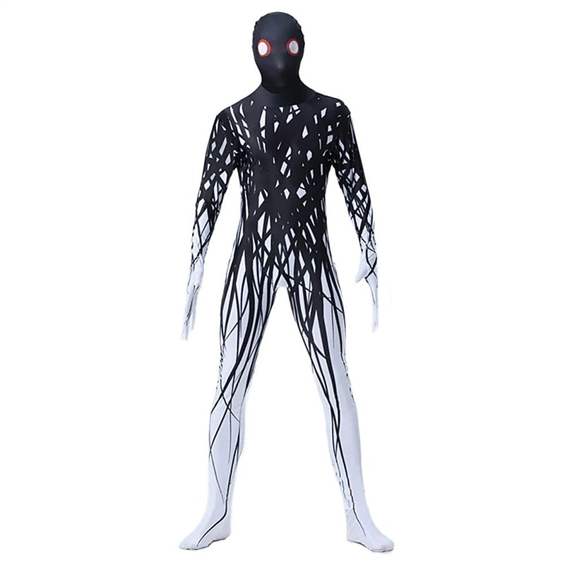 Skeleton Skull Zalgo Monster Halloween Cosplay Costume Bodysuits Carnival Costume Full Body Suit Cosplay Kid's Adults' Men's Boys' Carnival Masquerade Mardi Gras Performance Party Halloween Easy2