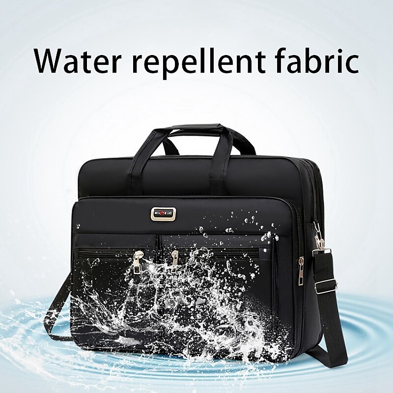 Men's Business Laptop Bag with Shoulder Strap, Water-Resistant Work Briefcase with Multiple Zipper Pockets for Office and Travel3