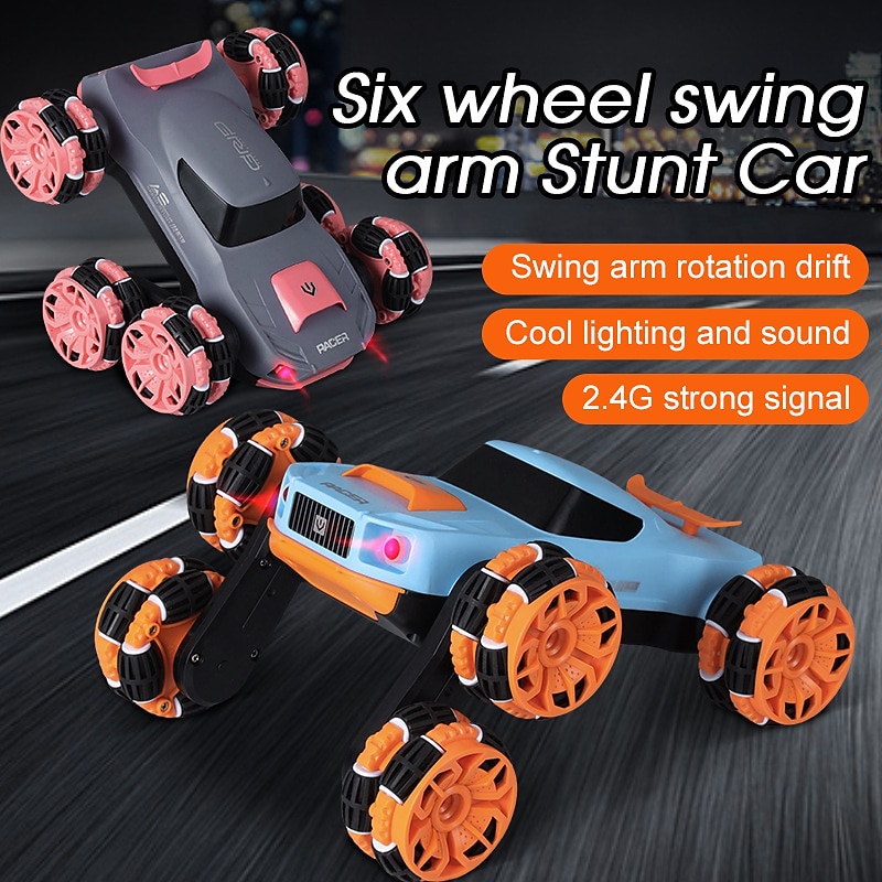 New Large Six-Wheeled Stunt Car Skip Swing Arm Deformation Off-Road Car Off-Road Climbing Bike Boy Toy