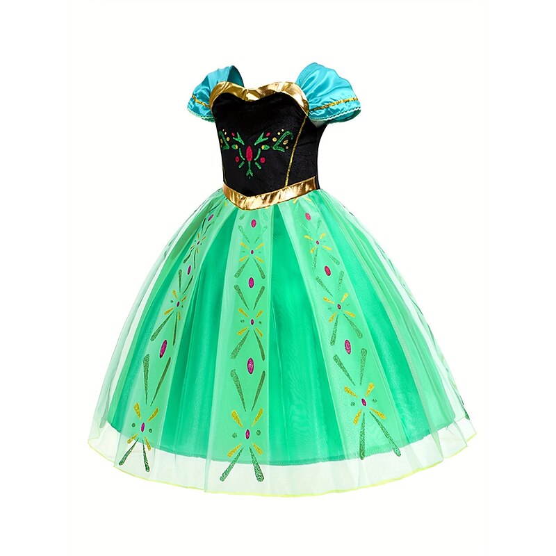 Frozen Fairytale Princess Anna Flower Girl Dress Theme Party Costume Tulle Dresses Cosplay Movie Cosplay for Girls' Kid's Carnival Masquerade Wedding Wedding Guest4