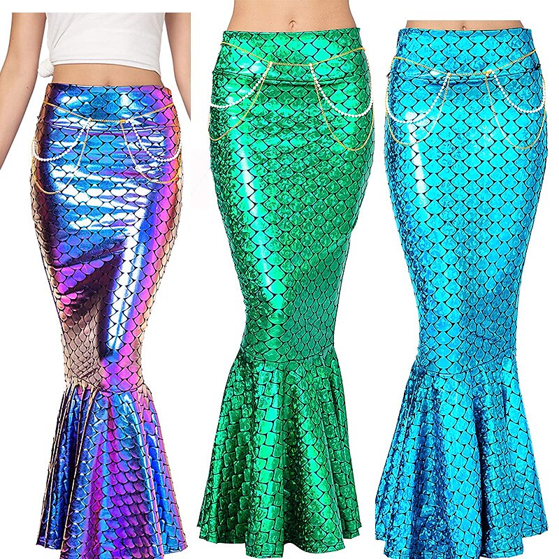 Mermaid Halloween Skirt Cosplay Costume Sexy Costume Adults' Women's Carnival Masquerade Mardi Gras Performance Party Halloween Easy Halloween Costumes Dress Up