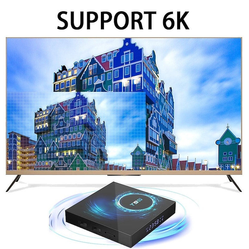 T95 Smart Tv Box Android 10 Support 6K 30FPS YouTube Google Play Google Voice Assistant LEMFO 2.4g & 5g Wifi Bluetooth  6k 16g 32gb 64gb 4k Quad Core Set-Top Box Media Player4