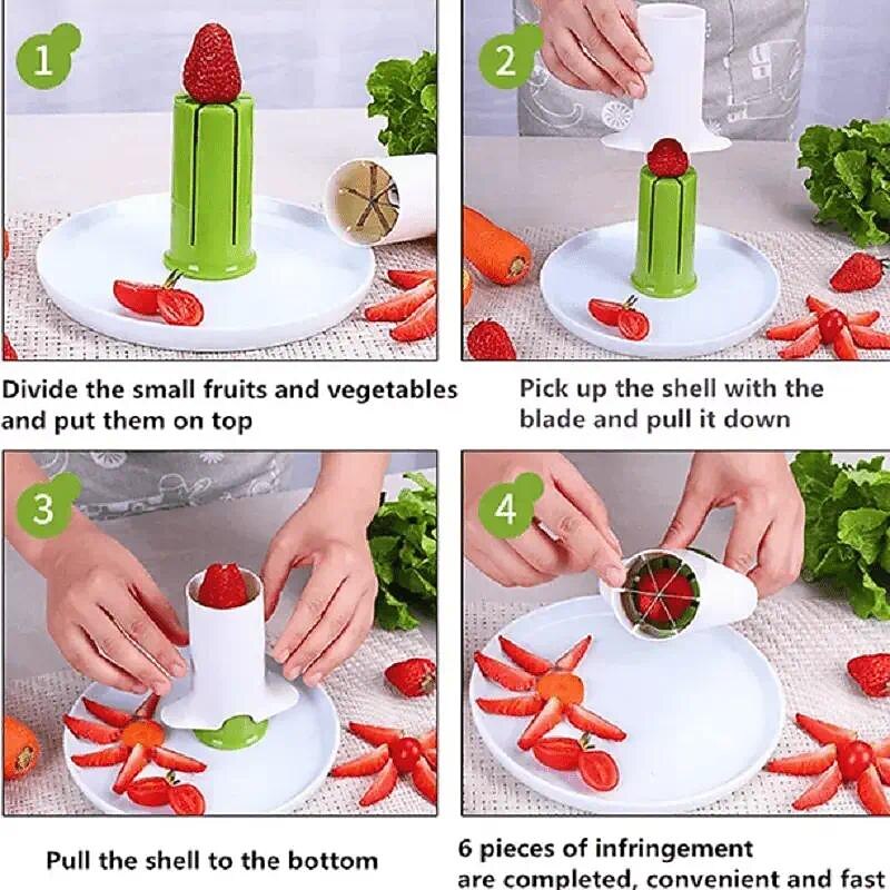 Multi-Function Slicer Carrot Strawberry Cucumber Splitter Cucumber Slicer, Strawberry Slicer, Grape Slicer, Carrot Cutter, Fruit And Veggie Divider3