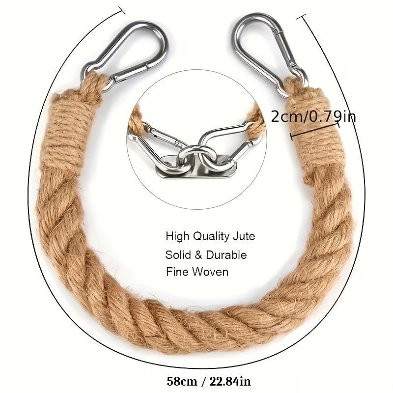 Vintage Hemp Rope Toilet Paper Holder - Easy Assembly, Jute Towel Holder for Bathroom or Kitchen, Toilet Roll Holder, Knitting Towel Rack, Bathroom Hanging Towel Hook3