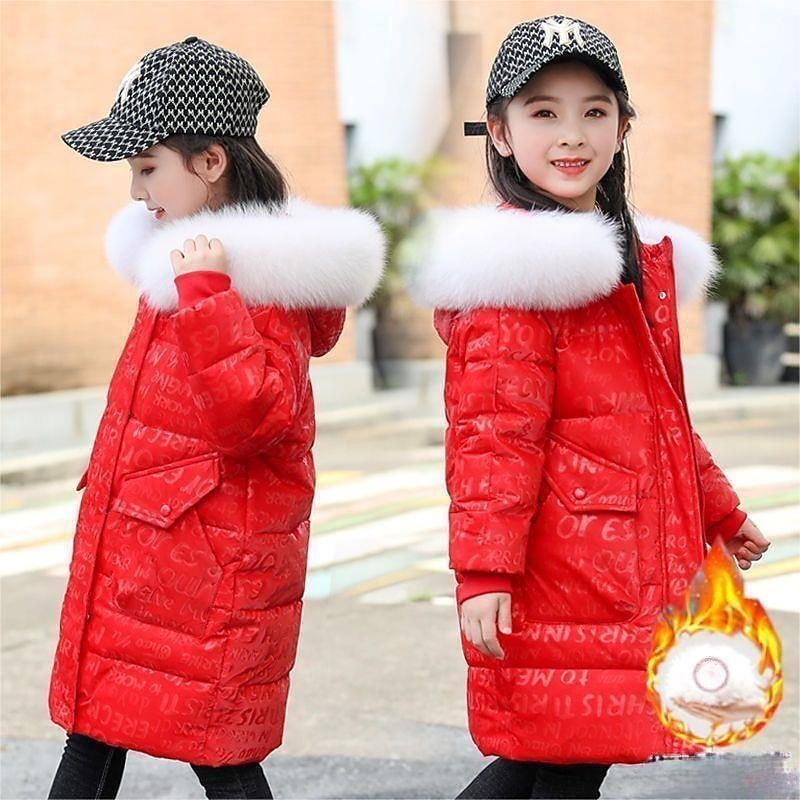 Kids Girls' Down Coat Solid Color Active Zipper School Coat Outerwear 7-13 Years Spring Pink Red Blue2