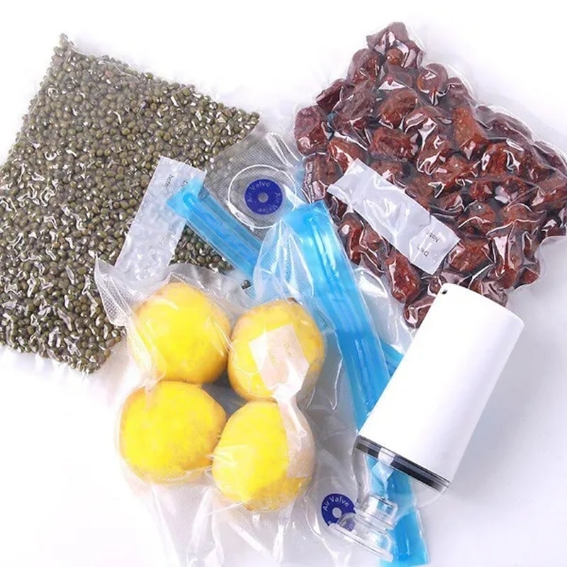 Reusable Vacuum Food Storage Zipper Bags Set Electric Handheld Vacuum Sealer Pump Sous Vide Bags USB Rechargeable4