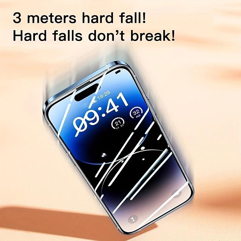 2 pcs Screen Protector For Apple iPhone 16 iPhone 15 Pro Max Plus iPhone 14 13 12 11 Pro Max Mini X XR XS Max 8 7 Plus Tempered Glass 9H Hardness Anti Bubbles Anti-Fingerprint Ultra Thin Scratch Proof4