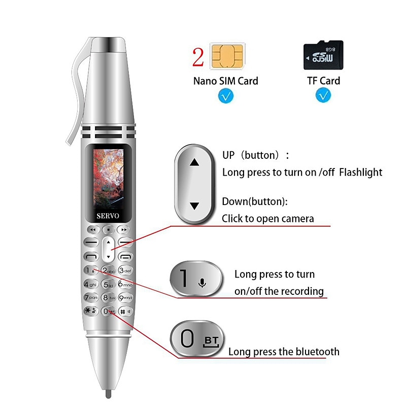 1PCS Mini Rechargeable Cell Phone 0.95 Inch Bluetooth Dialer Small Screen Cell Phone Support GSM Dual SIM with Camera Flashlight Radio Music Player3