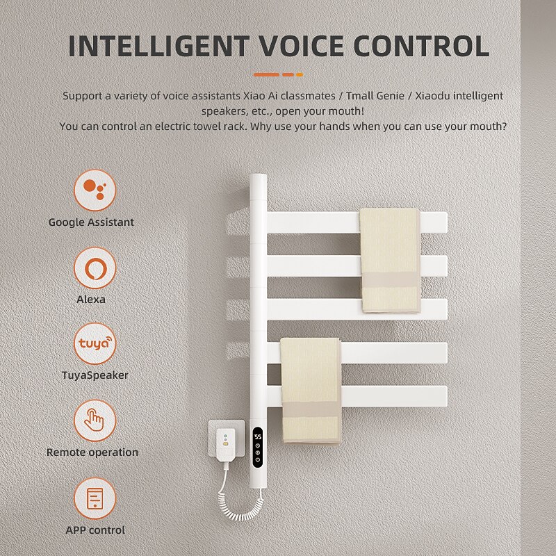 Electric Towel Warmers Radiator, Wall-Mounted  Electric Towel Rack, 180° Rotation Smart Constant Temperature Towel Warmer, Heated Radiator Bathroom Accessories, Electric Towel Dryer2