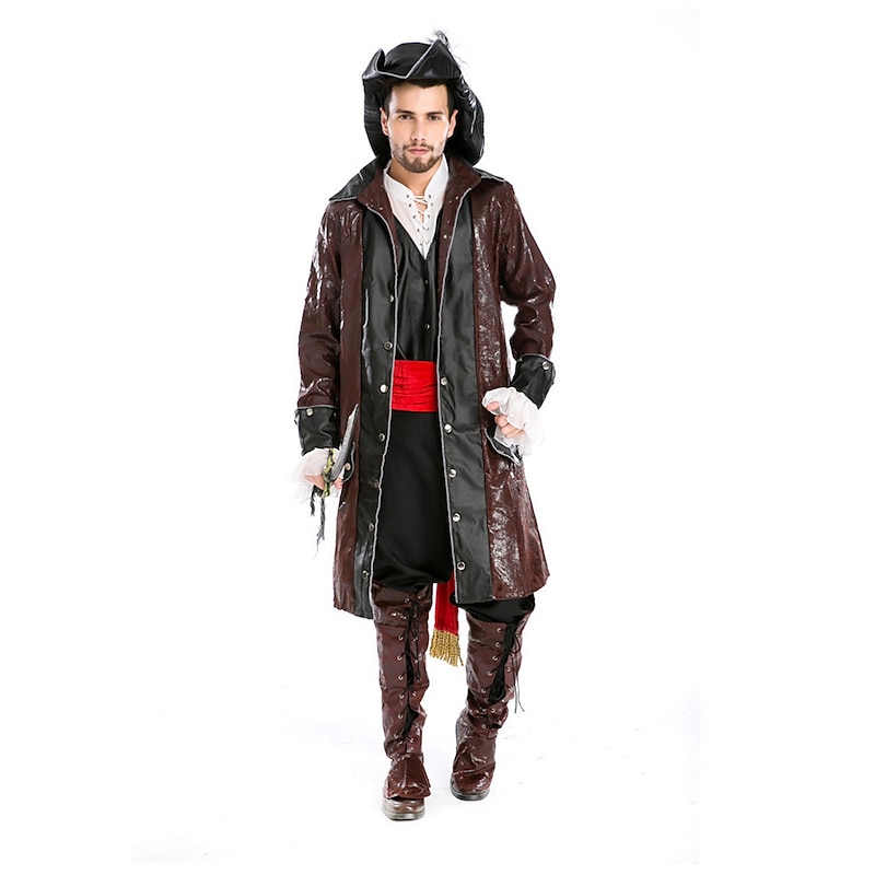 Jack sparrow Costume Pirate Cosplay Costume Party Costume Adults' Men's Outfits Performance Party Masquerade Easy Halloween Costumes2