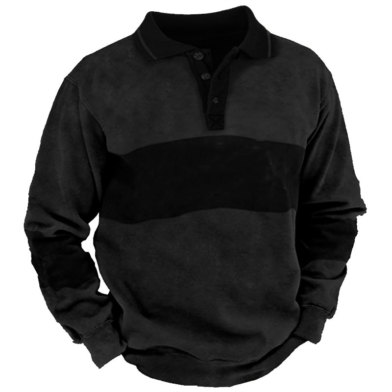 Men's Sweatshirt Tactical Navy Blue Brown Green Gray Polo Collar Color Block Sports & Outdoor Daily Holiday Polyester Streetwear Basic Casual Spring &  Fall Clothing Apparel Hoodies Sweatshirts  Long4