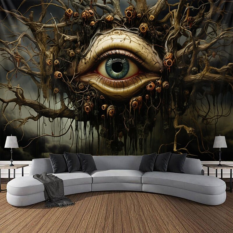 Creepy Eyes Hanging Tapestry Wall Art Large Tapestry Mural Decor Photograph Backdrop Blanket Curtain Home Bedroom Living Room Decoration Halloween Decorations4