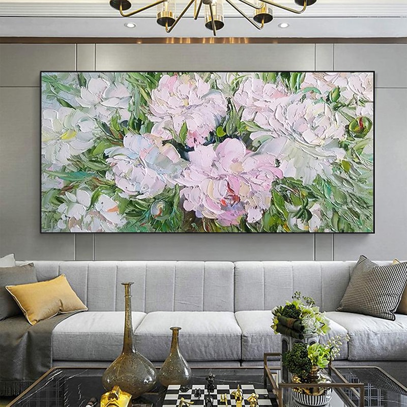 Handmade Oil Painting Canvas Wall Art Decor Original Flower Painting Abstract Floral Landscape Painting for Home Decor With Stretched Frame/Without Inner Frame Painting3