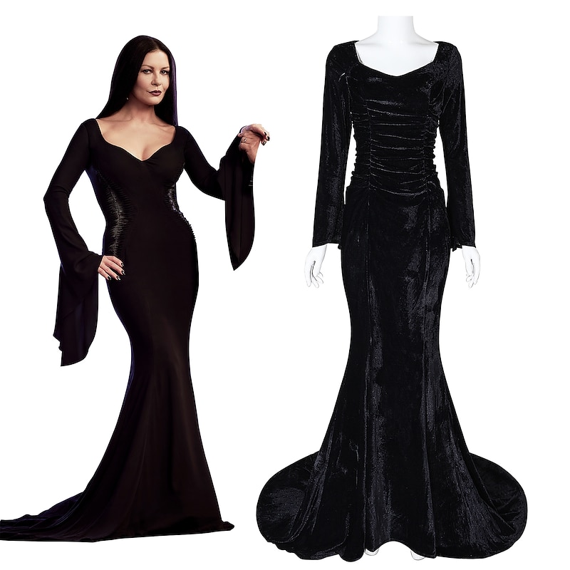 Retro Vintage Punk & Gothic Steampunk Dress Mermaid Dresses Plus Size Normal Witch Morticia Addams Fancy Dress Women's Girls' Fantasy Walpurgis Night Halloween Carnival Masquerade Party / Evening