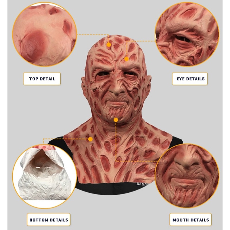 Freddy Krueger Halloween Gloves Mask Halloween Props Horror Scary Costume Adults Men's Women's Halloween Carnival Mardi Gras Easy Halloween Costumes Dress Up3