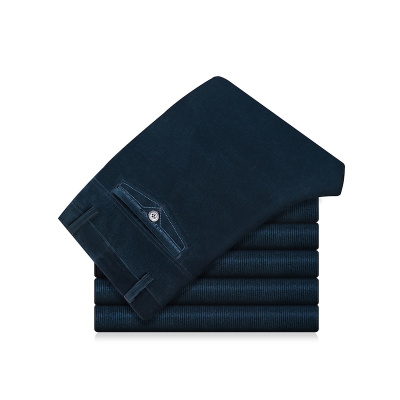 Men's Dress Pants Corduroy Pants Trousers Suit Pants Pocket Plain Comfort Breathable Outdoor Daily Going out Fashion Casual Black Wine3