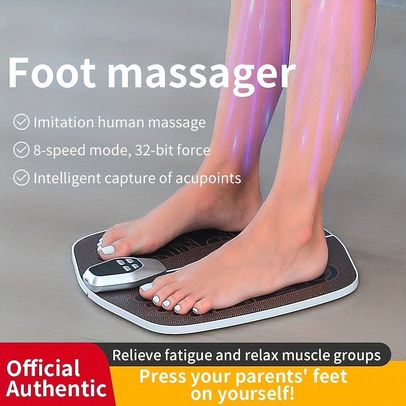 Foot Massager Foot Massage Pad Foot Pulse Electric Foot Massager Foot Spa Machine Intelligent Acupuncture Foot Massage Pad Massager Acupuncture Points Capture Muscle Relaxation Long Lasting Conti
