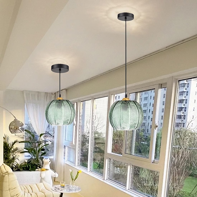 LED Pendant Lights Green Glass Pendant Lighting for Kitchen Island Kitchen Lights Ceiling 1 Pack 110-240V3