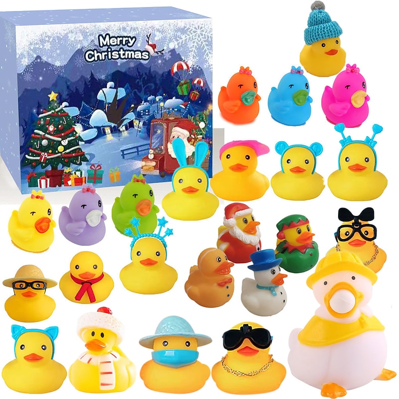Festival Enamel Duck Blind Box Comes to Calendar Festival Enamel Little Yellow Duck Blind Box Countdown Festival Gift Set for Christmas Gifts