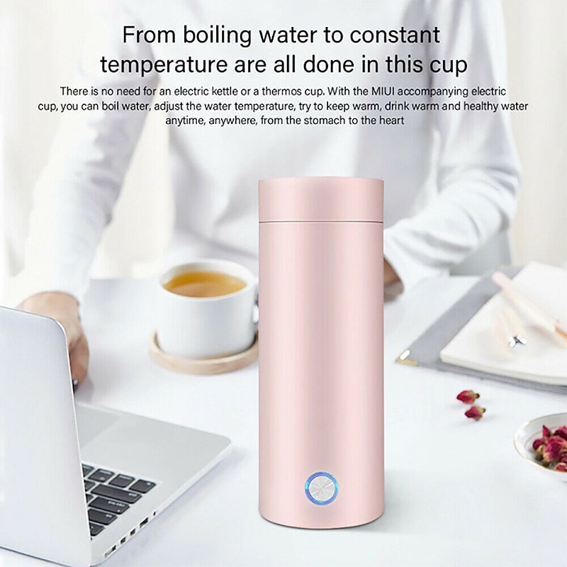 400ml Portable Electric Kettles Cup Smart Hot Water Tea Coffee Stainless Heater Travel4