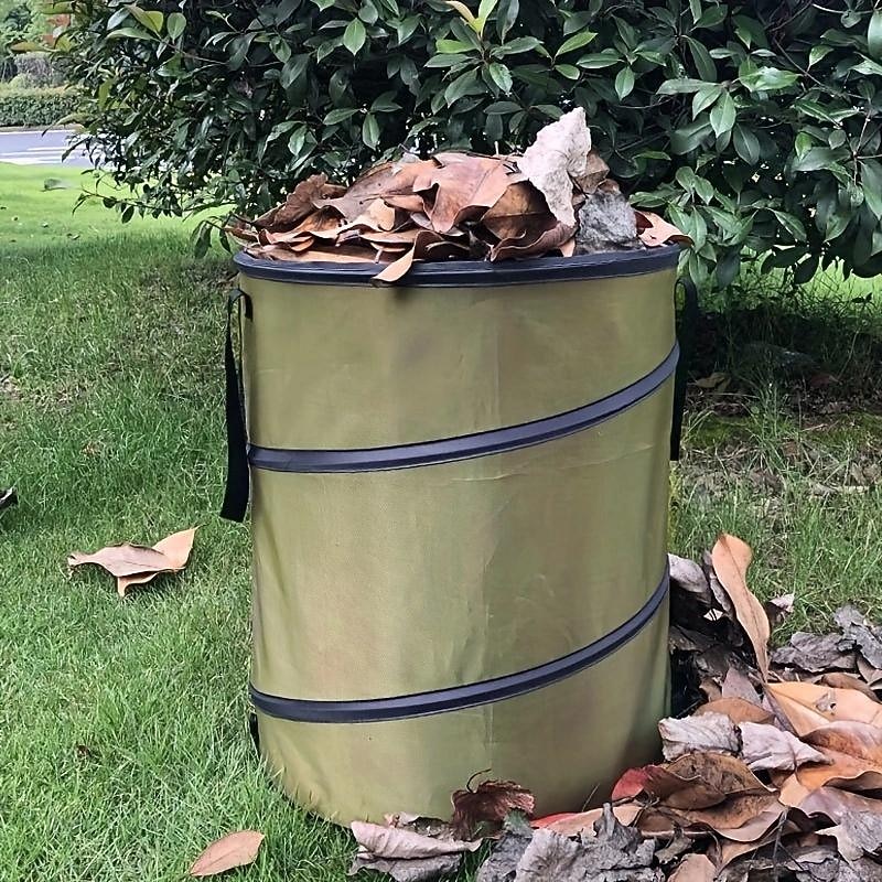 30 Gallon Collapsible Container Gardening Bag, Camping Trash Can, Pop-Up Trash Can/Recycle Bin, Car Garbage Can, Reusable Outdoor Trash Garden Yard Trash Bag, Foldable Camping Recycling Bin