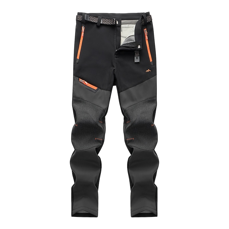 Men's Fleece Lined Pants Hiking Pants Trousers Softshell Pants Winter Outdoor Thermal Warm Waterproof Windproof Insulated Lightweight Bottoms 5 Zipper Pockets Elastic Waist Pants Skiing Snowboard2