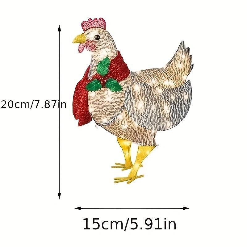 Christmas Shining Chicken Garden Garden Decoration Party Card Insertion Scarf Chicken Christmas Scarf Chicken3
