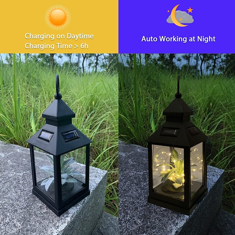 Solar LED Hanging Lanterns Plants Wishing Star Light Christmas Wedding Holiday Party Outdoor Camping Patio Garden Backyard Path Landscape Decoration4